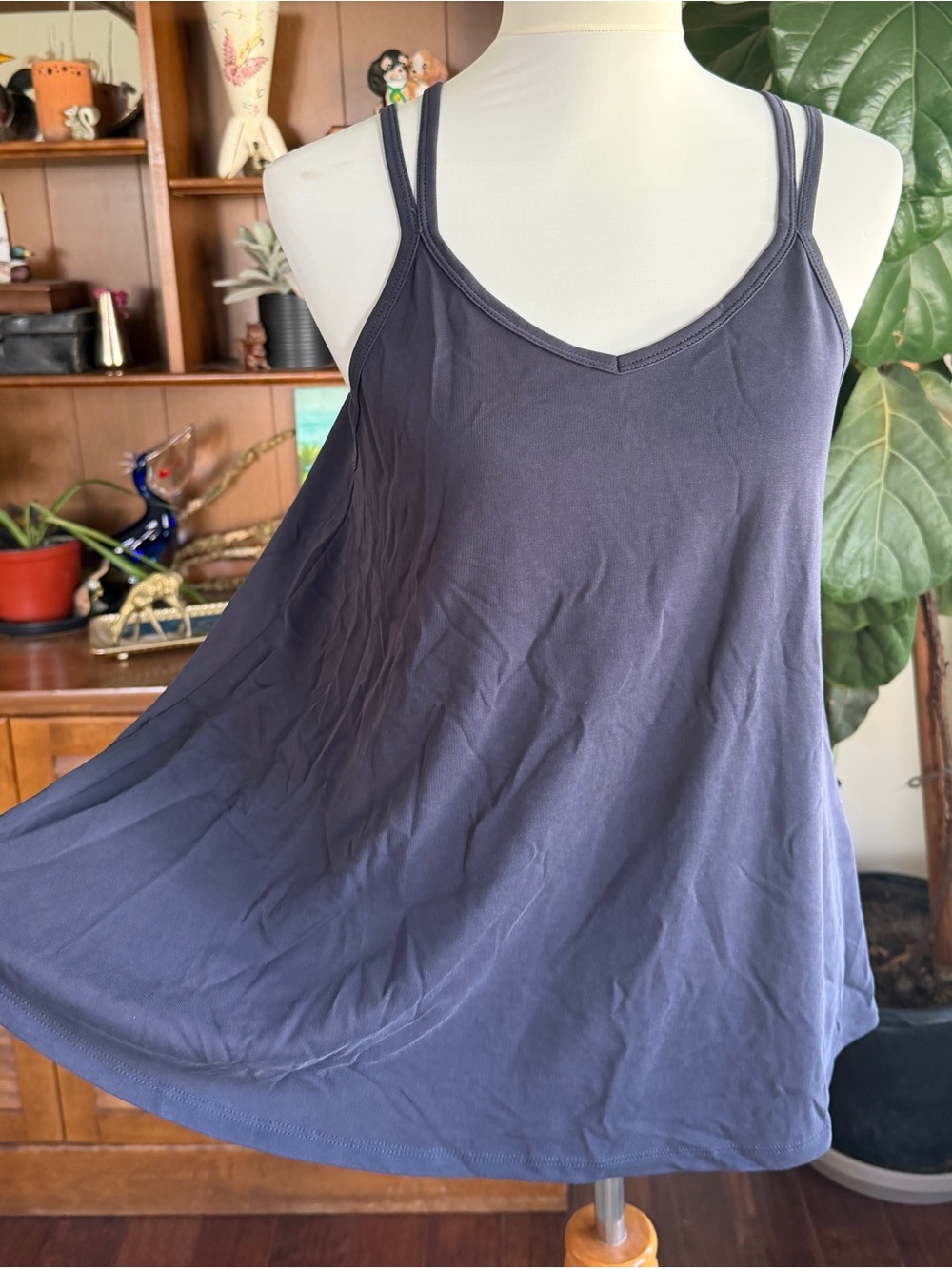 Hyfve Hyfve Hyfve Navy Charcoal Silky Soft Modal Blend Strappy Tank M